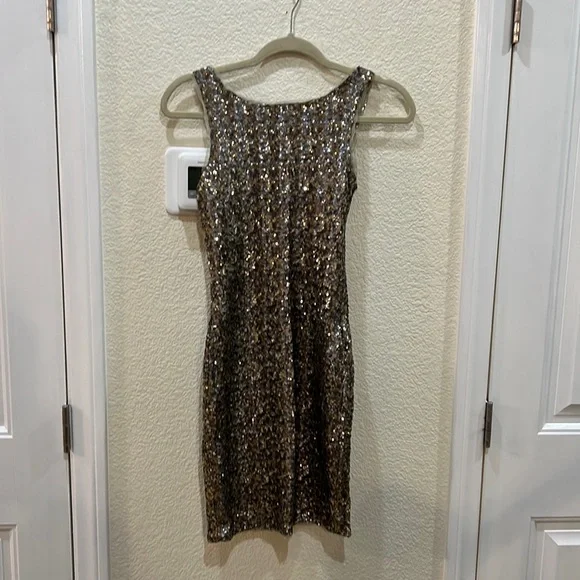 zara sequin dress gold Zara + Zippered Sequin Dress
